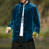 2024冬风男装丽丝绒复古中式唐装汉服夹克外套C229-Y759-P98，男装夹克，电商C229