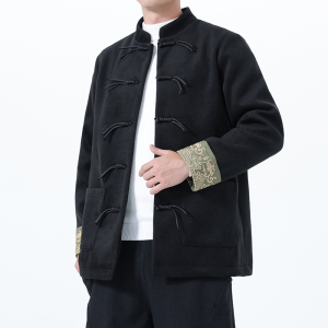 2025秋冬风男装毛呢唐装汉服夹克外套大码C229-Y1130-P130图片