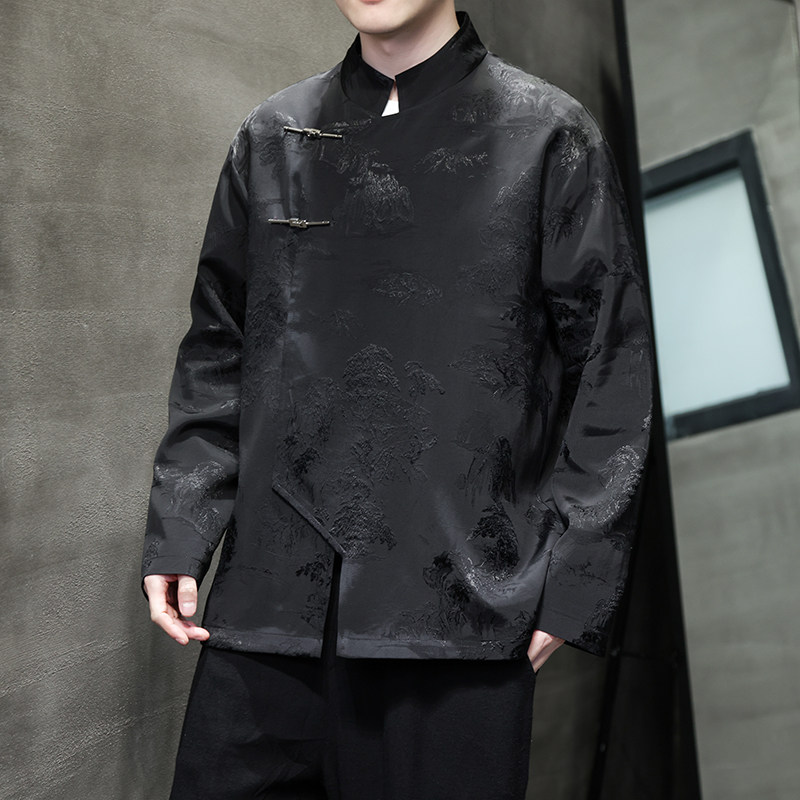 2025秋冬风男装唐装汉服中式宽松夹克外套大码C229-Y995-P100,男装夹克,电商C229