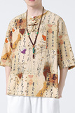 2024春夏新款风男装中式印花唐装汉服短袖T恤C229-T213-P60，男装T恤，电商C229