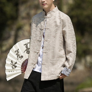 2024秋冬风男装唐装中式盘扣汉服夹克外套大码C229/Y751/P95图片