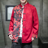 2023秋冬风男装鹿皮绒夹克唐装汉服外套大码C229/Y922/P105，男装夹克，电商C229