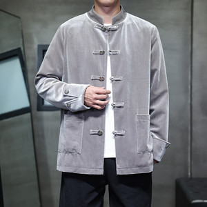 2025秋冬风男装丽丝绒唐装汉服夹克外套大码C229-Y1121-P120图片
