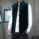 2025秋冬风男装丽丝绒唐装汉服马甲外套大码C229-Y1114-P110，男装背心/马甲，电商C229