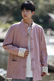 2024冬风男装鹿皮绒复古中式唐装汉服夹克外套C229/Y506/P100，男装夹克，电商C229