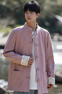 2024冬风男装鹿皮绒复古中式唐装汉服夹克外套C229/Y506/P100图片