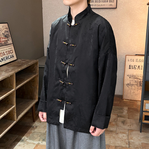 2025秋冬风男装冰丝中式唐装汉服夹克外套大码C229/Y771/P100图片