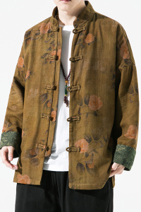 2024春夏风男装棉麻白底唐装汉服夹克外套大码C229/Y722/P90图片