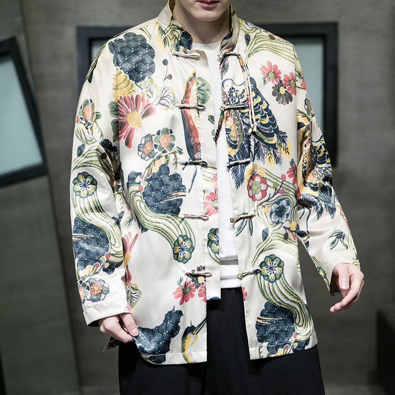 2023春夏风男装印花唐装复古大码汉服夹克外套C229/Y734/P90,男装夹克,电商C229