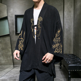 2024夏季刺绣唐装汉服五分袖复古中式风衣大码宽松C229/F501/P65，男装民族服装，电商C229