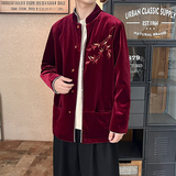 2025秋冬风男装丽丝绒唐装汉服夹克外套大码C229-Y1118-P115，男装夹克，电商C229