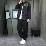 2025秋冬风男装中式鹿皮绒套装两件套大码C229-TZ364-P160，男装休闲套装，电商C229