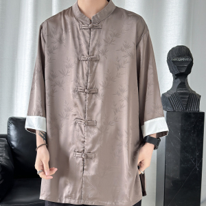 2024春夏风男装冰丝唐装汉服五分袖城市衬衣C229/Y678/P60图片