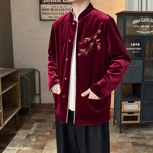 2025秋冬风男装刺绣唐装汉服夹克外套大码C229-Y1118-P115图片