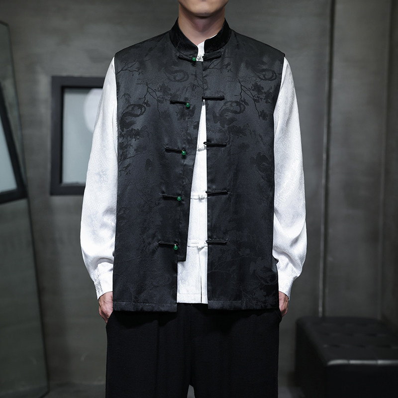 2025秋冬风男装唐装汉服夹克马甲外套大码C229/Y1069/P100,男装夹克,电商C229