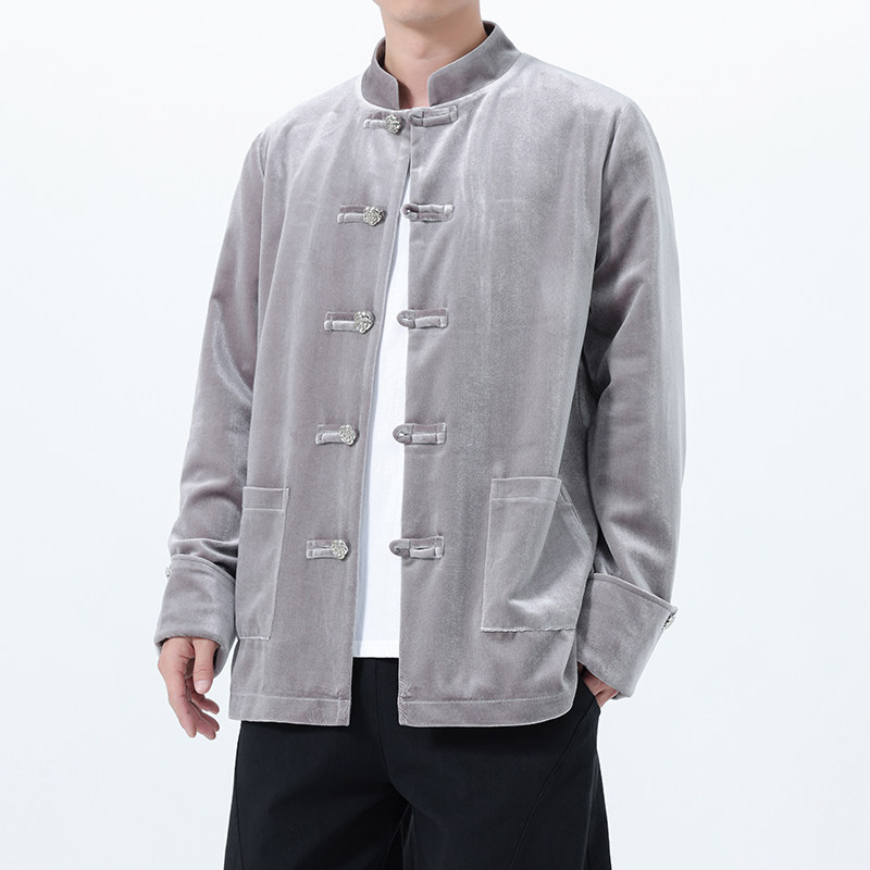 2025秋冬风男装丽丝绒唐装汉服夹克外套大码C229-Y1121-P120,男装夹克,电商C229