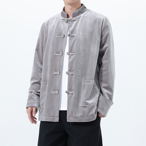 2025秋冬风男装丽丝绒唐装汉服夹克外套大码C229-Y1121-P120图片