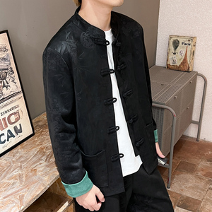 2025秋风男装鹿皮绒唐装汉服套装两件套大码C229-TZ363-P160图片