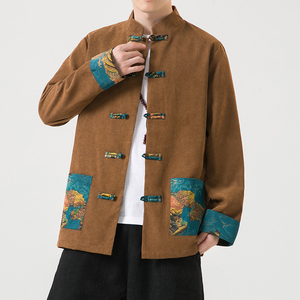 2024秋风男装灯芯绒复古中式唐装汉服夹克外套C229/Y766/P95图片