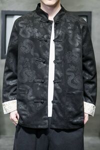 2024风男装鹿皮绒夹克刺绣唐装汉服夹克外套C229/Y718/P105图片