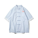 2023春夏风男装刺绣唐装汉服短袖五分袖衬衫C229/Y654/P65，男装衬衫，电商C229
