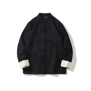 2024春夏风男装鹿皮绒刺绣复古中式唐装汉服C229/Y506/P100图片