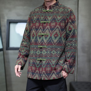 2025秋冬风男装毛呢唐装汉服夹克外套大码C229-Y1119-P125图片