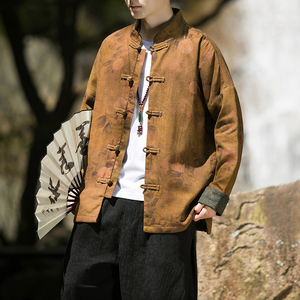 2025秋冬风男装棉麻唐装中式大码汉服夹克外套C229/Y722/P90图片
