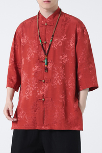 2024春夏风男装盘扣中式唐装汉服五分袖衬衫C229-Y905-P70图片