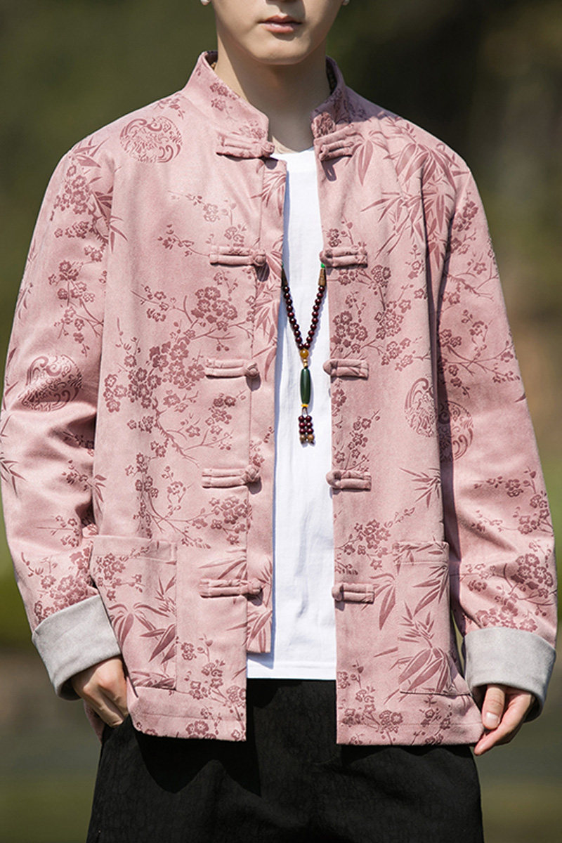 2024冬风男装鹿皮绒复古中式唐装汉服夹克外套C229/Y757/P105,男装夹克,电商C229