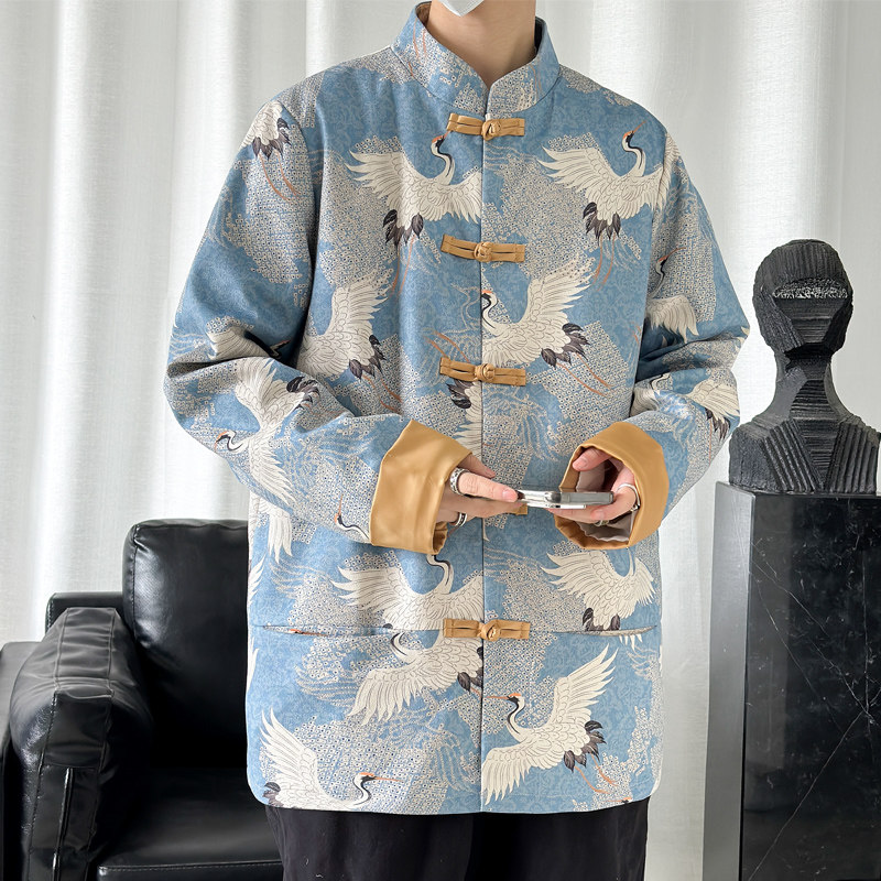 2024春风男装鹿皮绒复古中式唐装汉服夹克外套C229/Y629/P105,男装夹克,电商C229