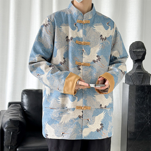 2024春风男装鹿皮绒复古中式唐装汉服夹克外套C229/Y629/P105图片