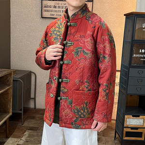 2025秋冬风印花唐装汉服男装棉衣棉袄大码C229-Y1126-P160图片