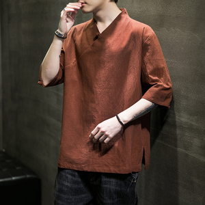 2025春夏风男装棉麻亚麻唐装汉服T恤宽松大码C229/T161/P45图片