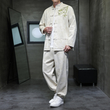 2025秋冬风男装中式鹿皮绒套装两件套大码C229-TZ364-P160，男装休闲套装，电商C229