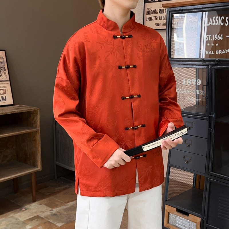 2025秋冬风男装冰丝中式唐装汉服夹克外套大码C229/Y771/P100,男装夹克,电商C229