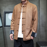 2025秋冬风男装鹿皮绒夹克复古中式外套大码C229-Y1115-P120，男装夹克，电商C229