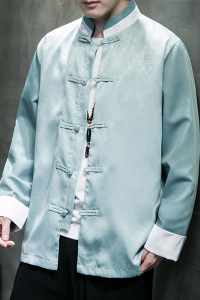 2024春夏风男装冰丝唐装盘扣汉服夹克外套大码C229/Y727/P90图片