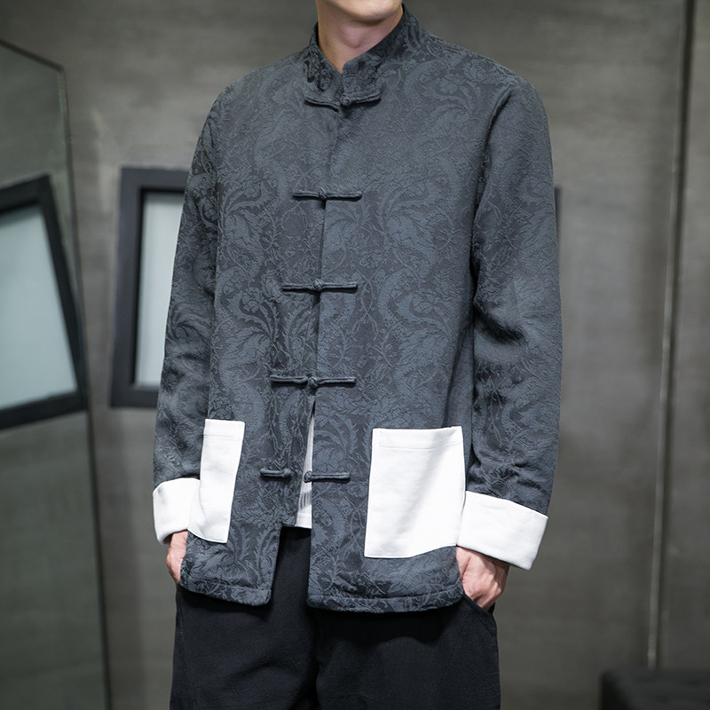 2023秋冬风男装盘扣棉麻中式唐装汉服夹克外套C229/Y794/P110,男装夹克,电商C229