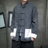 2023秋冬风男装盘扣棉麻中式唐装汉服夹克外套C229/Y794/P110，男装夹克，电商C229
