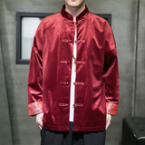 风男装丽丝绒复古盘扣大码唐装汉服夹克外套C229/Y916/P80，男装夹克，电商C229