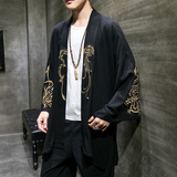2024春夏风男装刺绣唐装汉服披风开衫外套大码C229/F501/P65，男装风衣，电商C229