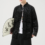 2024秋风男装丽丝绒中式盘扣唐装汉服夹克外套C229/Y789/P105，男装夹克，电商C229