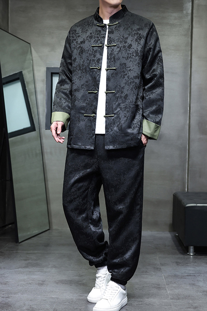 2025秋冬风男装唐装汉服中式套装两件套大码C229-TZ362-P160,男装休闲套装,电商C229