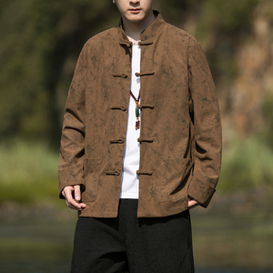 2024冬风男装灯芯绒复古中式唐装汉服夹克外套C229/Y765/P100图片