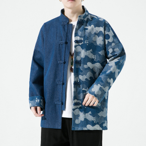 2023春夏新款风男装牛仔夹克外套唐装汉服大码C229/Y725/P90图片