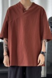 2024春夏风男装中式唐装汉服棉麻亚麻短袖T恤C229/T161/P45，男装T恤，电商C229