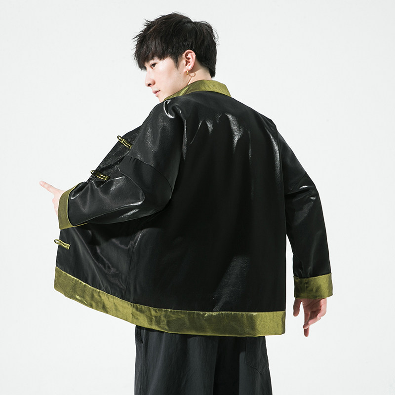 2024秋冬风男装冰丝唐装汉服撞色夹克外套大码C229/Y915/P85,男装夹克,电商C229