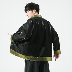 2024秋冬风男装冰丝唐装汉服撞色夹克外套大码C229/Y915/P85图片