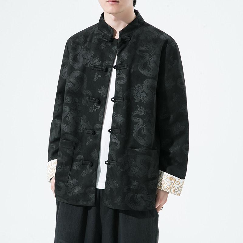 2025秋冬风男装刺绣中式唐装汉服夹克外套大码C229/Y718/P105,男装夹克,电商C229